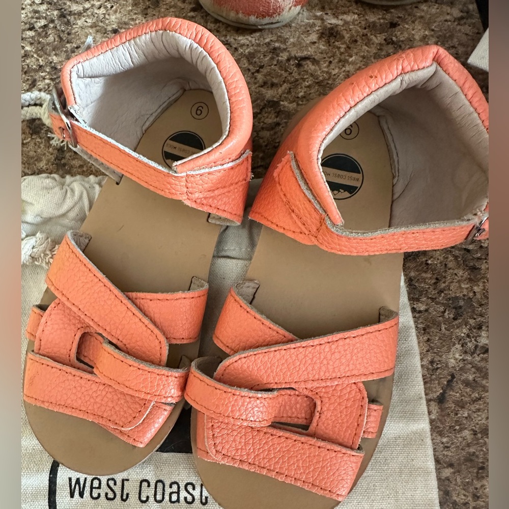 West coast Mocs coral saltwater sandals toddler size 9